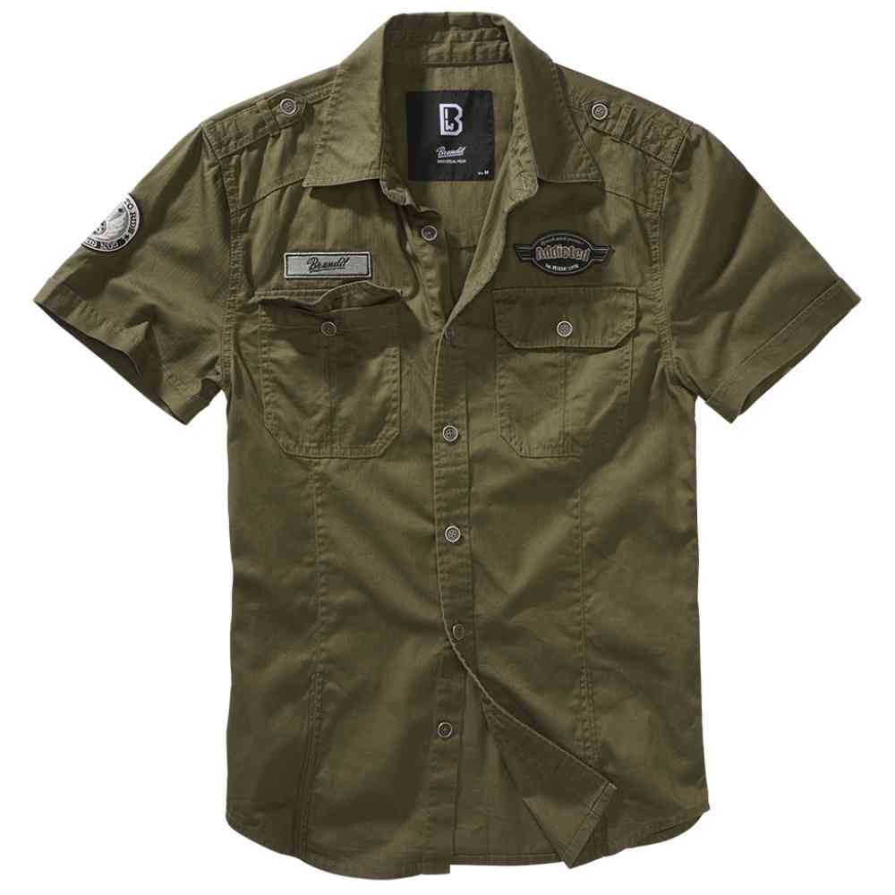 Brandit - Luis Vintage Bluse - Olivgrün